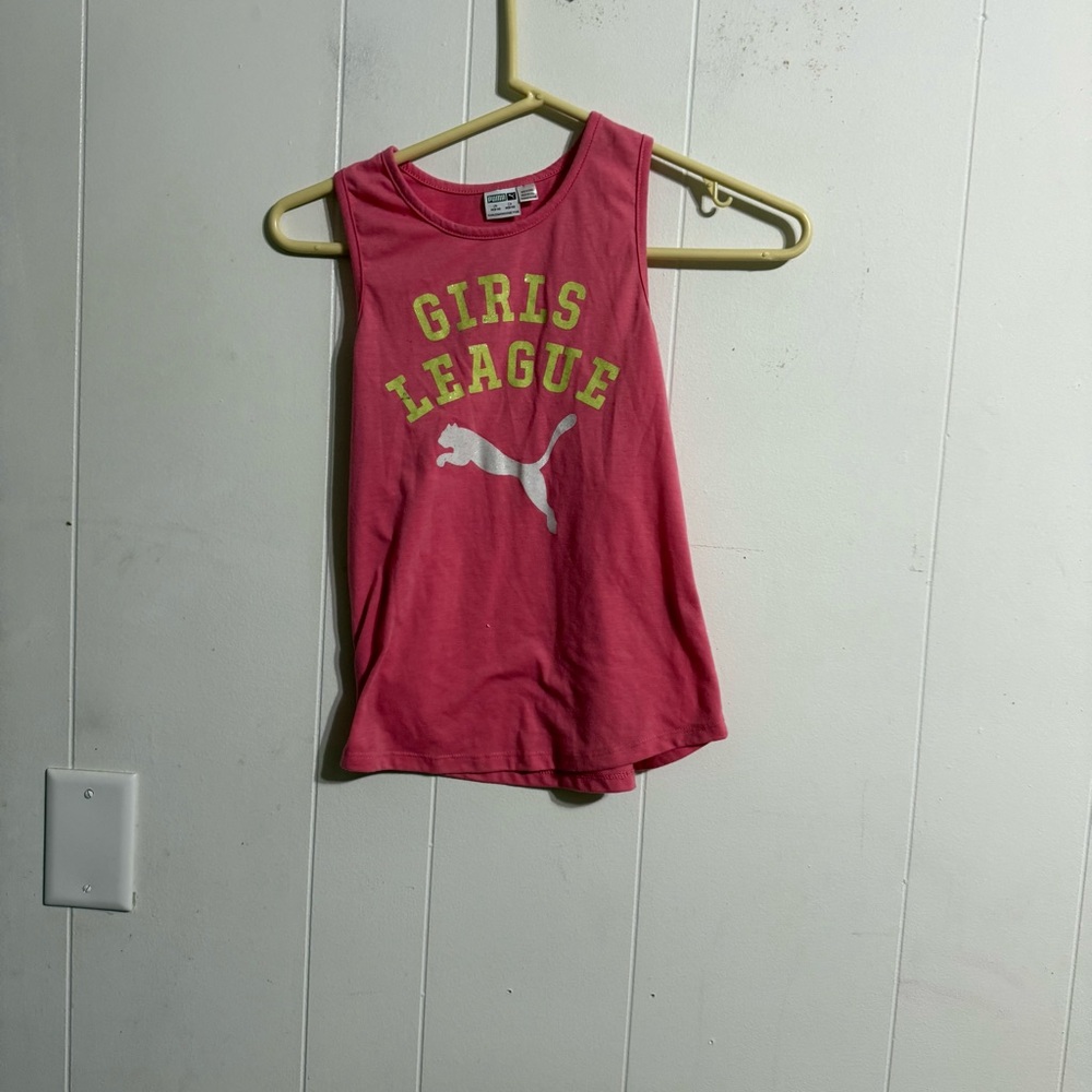 Puma Kids Pink‎ Tank Top with Yellow Print
